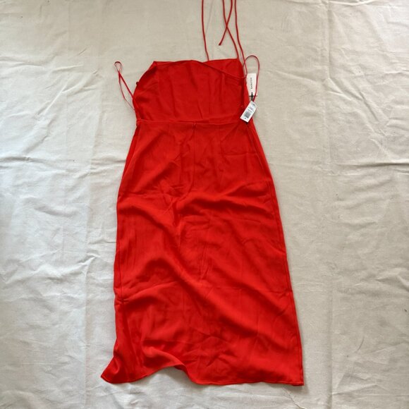 *NWT* Babaton | Success Matte Satin Midi Dress - Sz 6 / Hot Cheeky Red - Picture 6 of 12